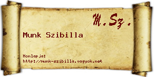 Munk Szibilla névjegykártya